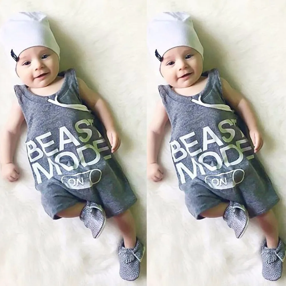 

Summer kid rompers Kids Baby Boy Girl sleeveless Letter Print Romper Jumpsuit Outfit Clothes Summer