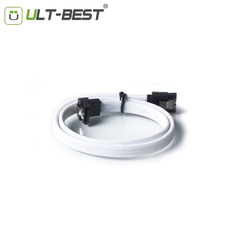 5 PCS SATA 3.0 III SATA3 7pin Data Cable 6Gb/s Right Angle Cables HDD Hard Disk Drive Cord line with Nylon Briad Black Blue Red