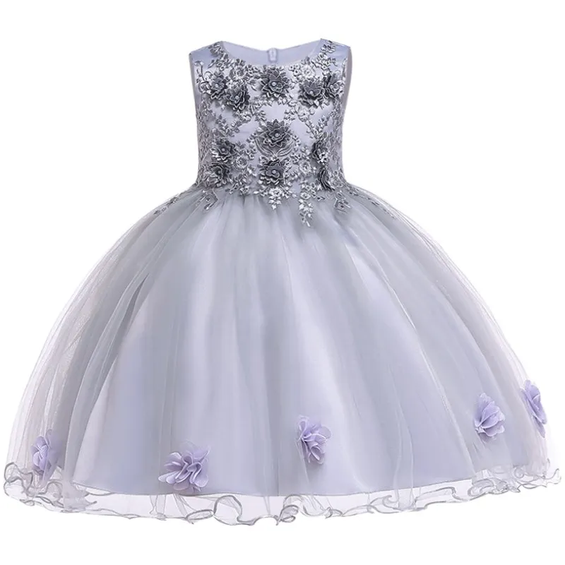 Детские платья для девочек; платье принцессы с цветочной вышивкой; детское вечернее платье на день рождения; Одежда для маленьких девочек; детская одежда