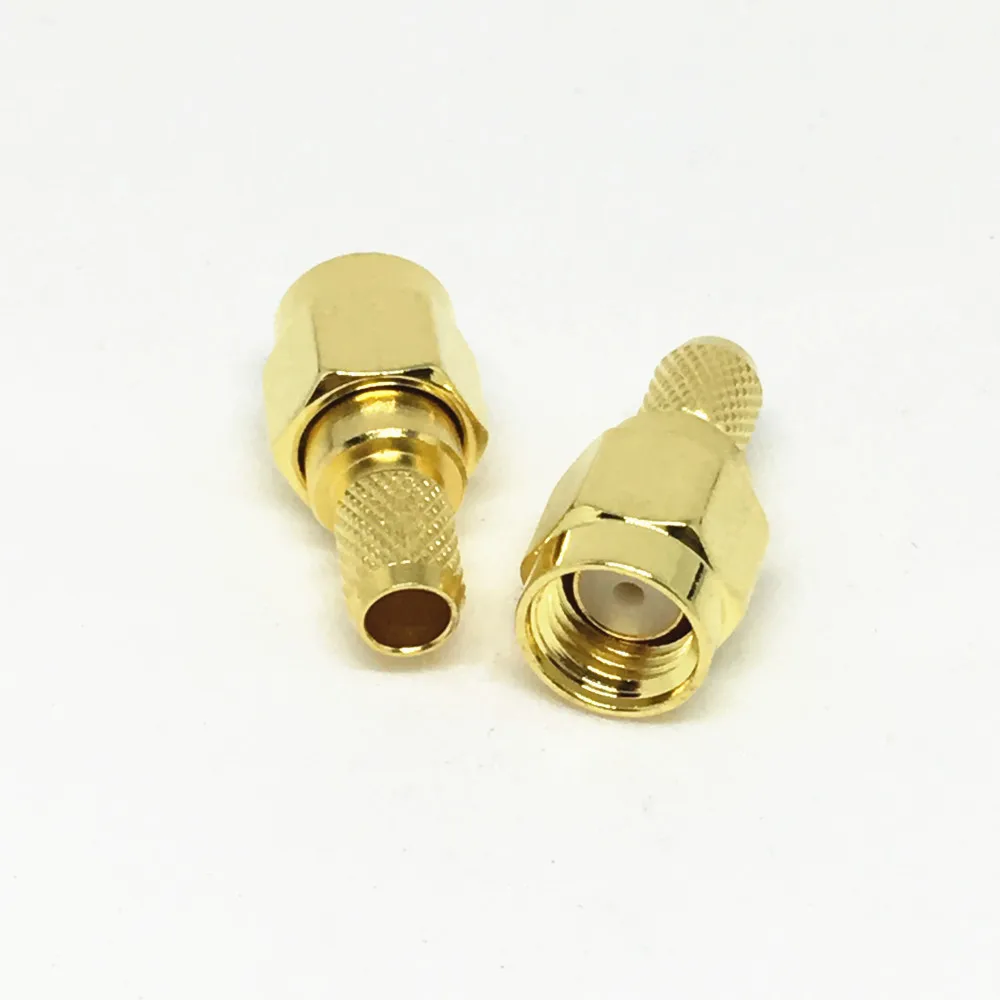 1 шт латунный SMA штекер RF Coax Jack обжим для RG58 RG142 RG400 LMR195 кабельный прямой разъем|jack