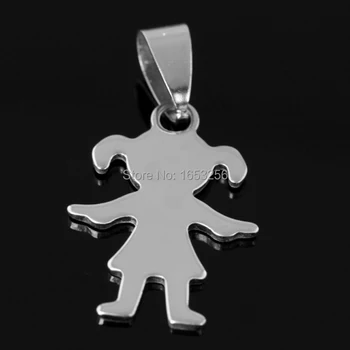 

Small 18*25mm Lot 10pcs Lovely Jewelry Baby Girls Charms Pendant stainless steel Without Chain For DIY Jewlery Gifts