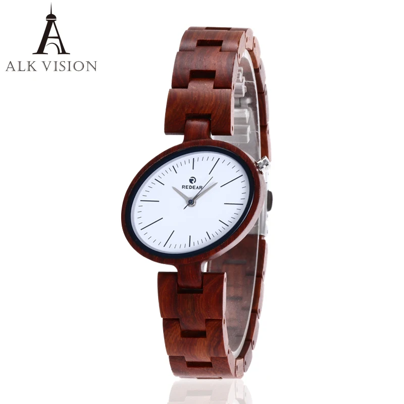 

2017 Redear wood Watch casual wooden quartz wristwatches fashion Female wooden watch luxury clock relogio feminino dropshipping
