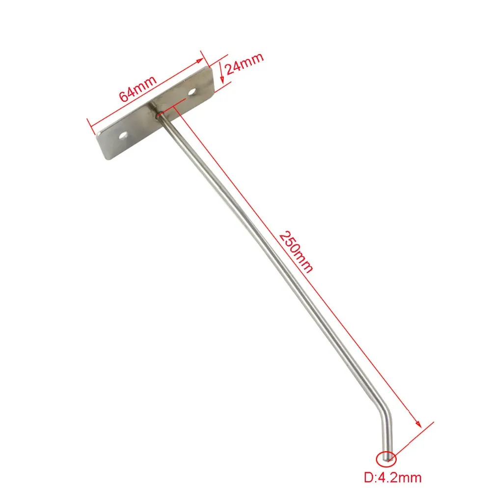 10 шт. 250 мм супермаркет настенный бортовые крюки вешалка металлический хромированный настенный кронштейн для телевизора Дисплей крюк