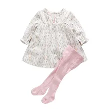 Bébé fille vêtements nouveau-né bébé coton floral dress + leggings 2 pcs vêtements ensemble infantile costume premier anniversaire tenues pour fille