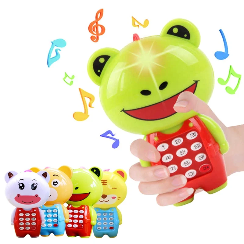 Electronic Toy Phone For Children Animals Sounding Digital Vocal Glowing Musical Mobile Phone Baby Educational Learning Toys