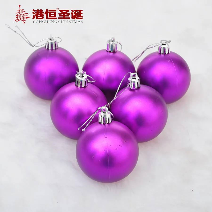 

Christmas Tree Ornaments 6cm Matte Purple Balls Christmas Decoration for Home Santa Gift Free Shipping