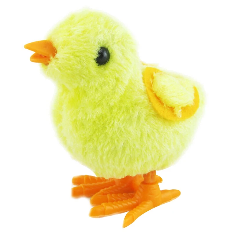 

Interesting Wind-up Cute Colored Chick Toy Jumping Chicken Winding Clockwork Plush Walking Toyas Gift For Kids Toddlers Toy