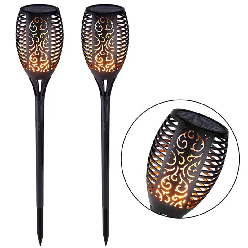 

Wireless Solar Flame Flickering Garden Lamp Torch Light IP65 Waterproof Outdoor Spotlights Landscape Decor RGB 96leds Fire Lamp