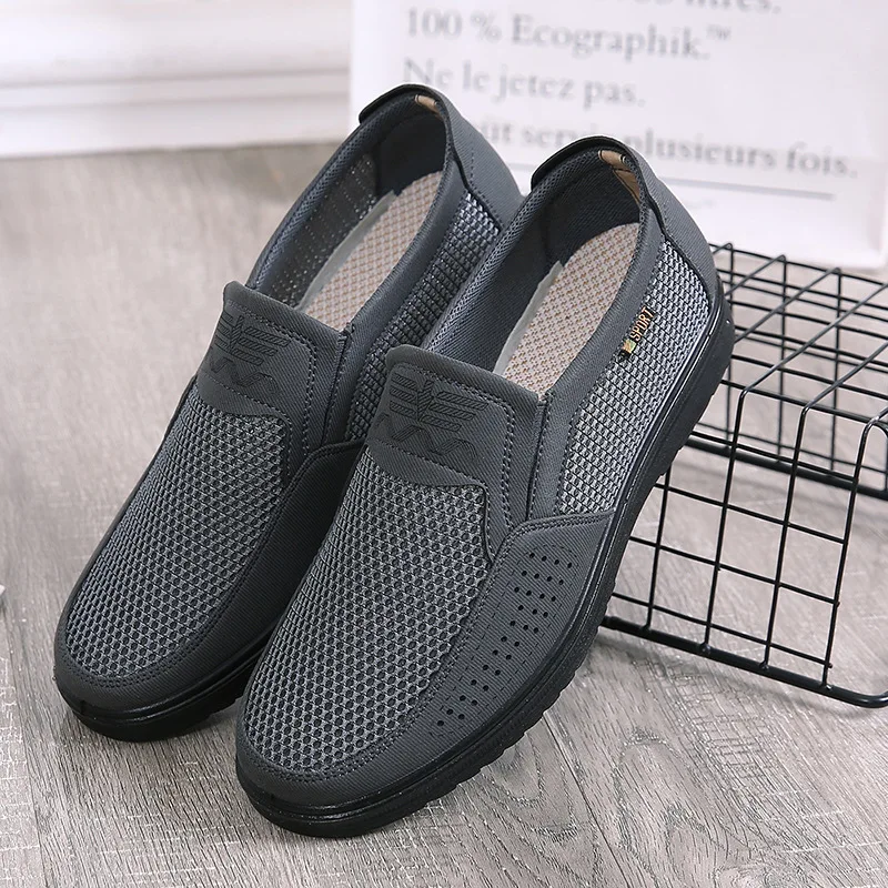 Men'S Casual Shoes Men Summer Style Mesh Flats For Men Loafer Creepers Casual High-End Shoes Very Comfortable fgb6
