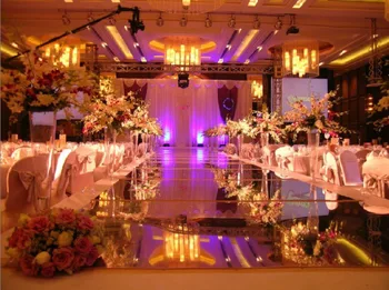 

Luxury Mirror Carpet 1M Wide Double Side Gold&Sliver For Wedding&T-stage Wedding Footcloth Make Fantasy&Romantic Effect