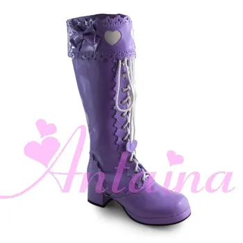 

Princess sweet lolita shose Lolilloliyoyo antaina gothic shoes custom lolita punk fashion dress princess boots an9022 PU feather
