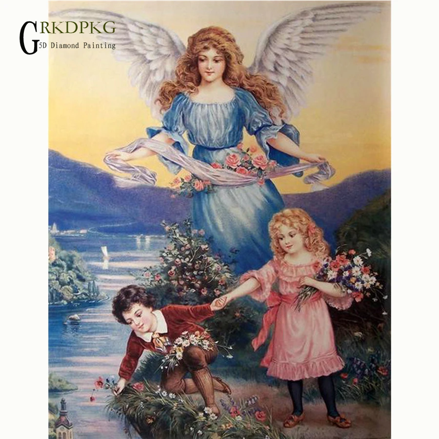 Diamond Embroidery Kits DIY 5D Painting Angel Mosaic Pattern Picture Of Rhinestones Crystals Fantasy Forest Home Decor | Дом и сад