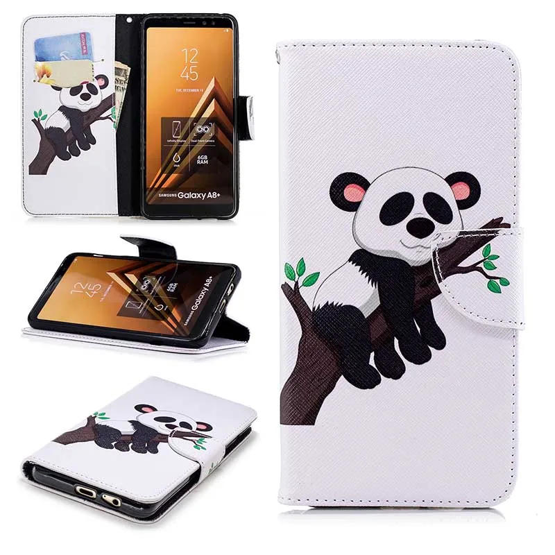 KEFO For Samsung Galaxy A8 Plus A6 Plus 2018 A5 2017 Case New Painting PU Leather Wallet Flip Luxury Book Style Cover Coque Capa (8)