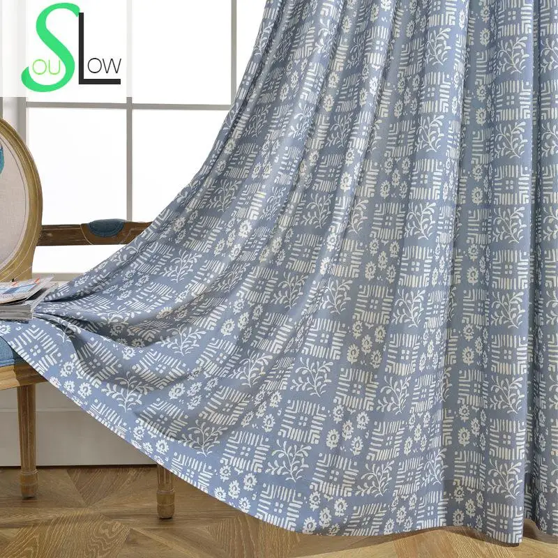 1264 40 De Réductionlent Soul Vert Gris Riz Bleu Sen Tissu Moderne Simple Ombrage Rideau Plaid Rideaux Pour Salon Chambre Cuisine Stores In