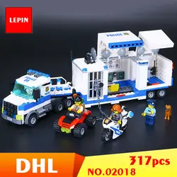 LEPIN 02017 мобильный полицейский участок 02018 городская полиция высокая скорость Чейз Набор DIY игрушки для детей Совместимость 60138 60139