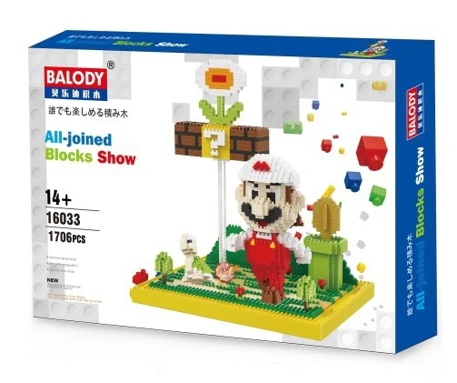 16033 with box Balody мини блоки мультфильм строительные игрушки Марио сборки для детей Juguetes аукциона аниме модель Луиджи детские подарки 16031 - Цвет: 16033 with box