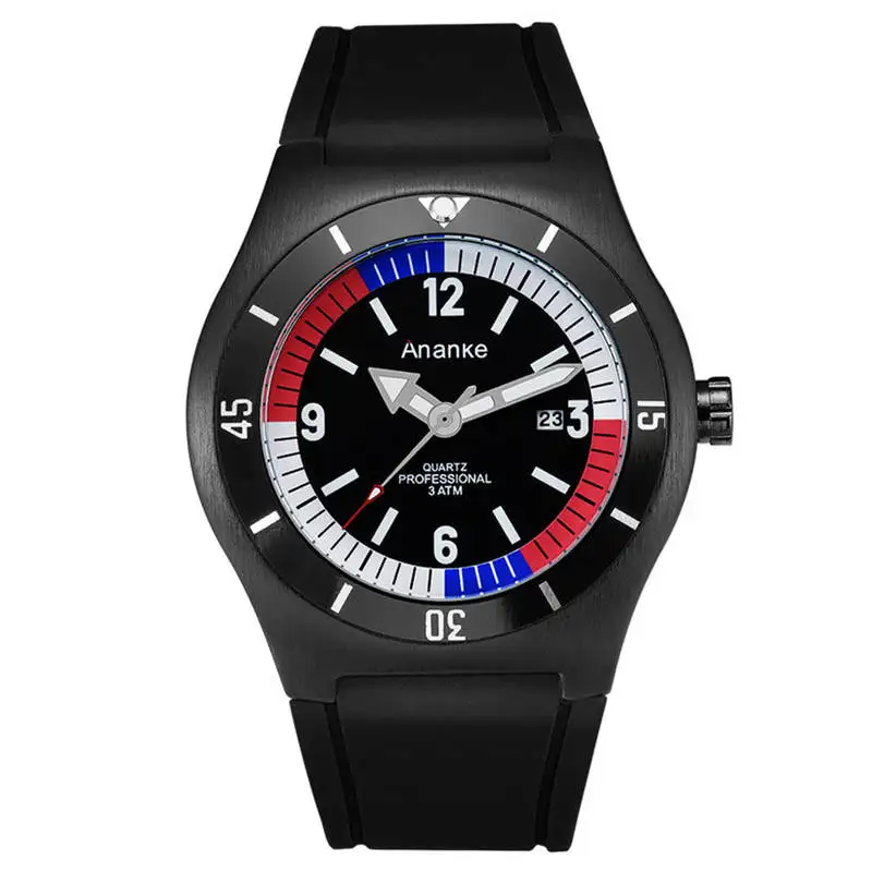 

Ananke Luxury Men Watch Calendar Male Watches Sports Style Silicone Strap Japan Movement Waterproof Date Business Reloj Mirar a