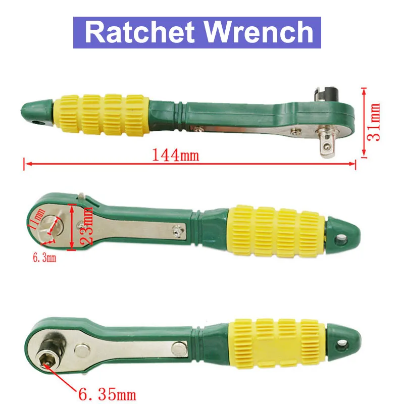 

URANN 1/4 Head Screwdriver Pole 6.35 Rapid Torque Wrench Ratchet Spanner Socket Wrench Hand Tools