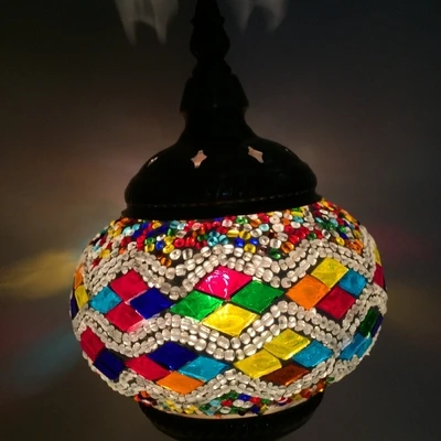 Турецкие богемные Ретро романтические цветные стеклянные мозаики ручной работы, локоть Лебедь версия настольные лампы - Цвет корпуса: RDM2