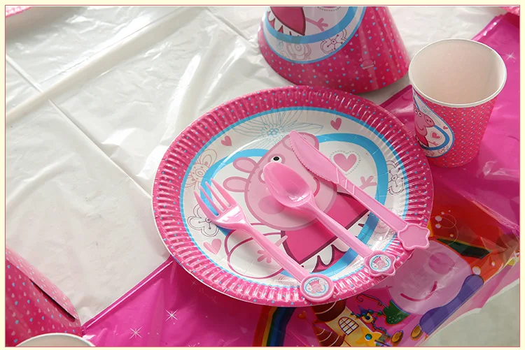 9 pçs peppa pig conjuntos de festa