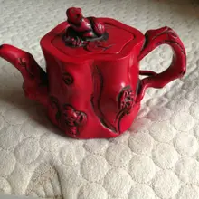 Разработать Коллекционные вещи старый ручная Украшенные Цветы из каучука чайник-скульптура