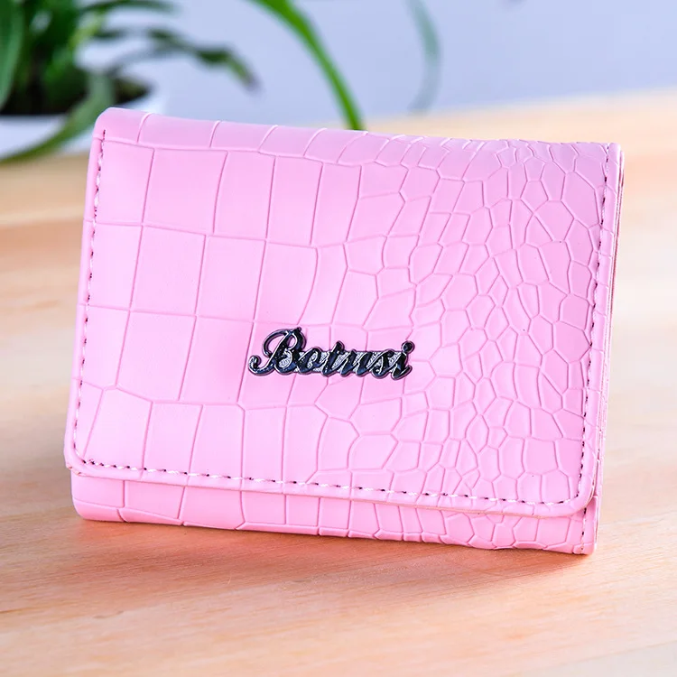 

Women Wallets Lady Short Purses Cards ID Holder Coin Purse Brand Clutch Stone PU Leather Woman Wallet Girls Money Bags Burse Bag