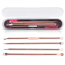 4 шт./компл. портативные разные стильные двойные головки иглы для удаления угрей прыщи, акне салон красоты Набор инструмент для ухода за кожей лица