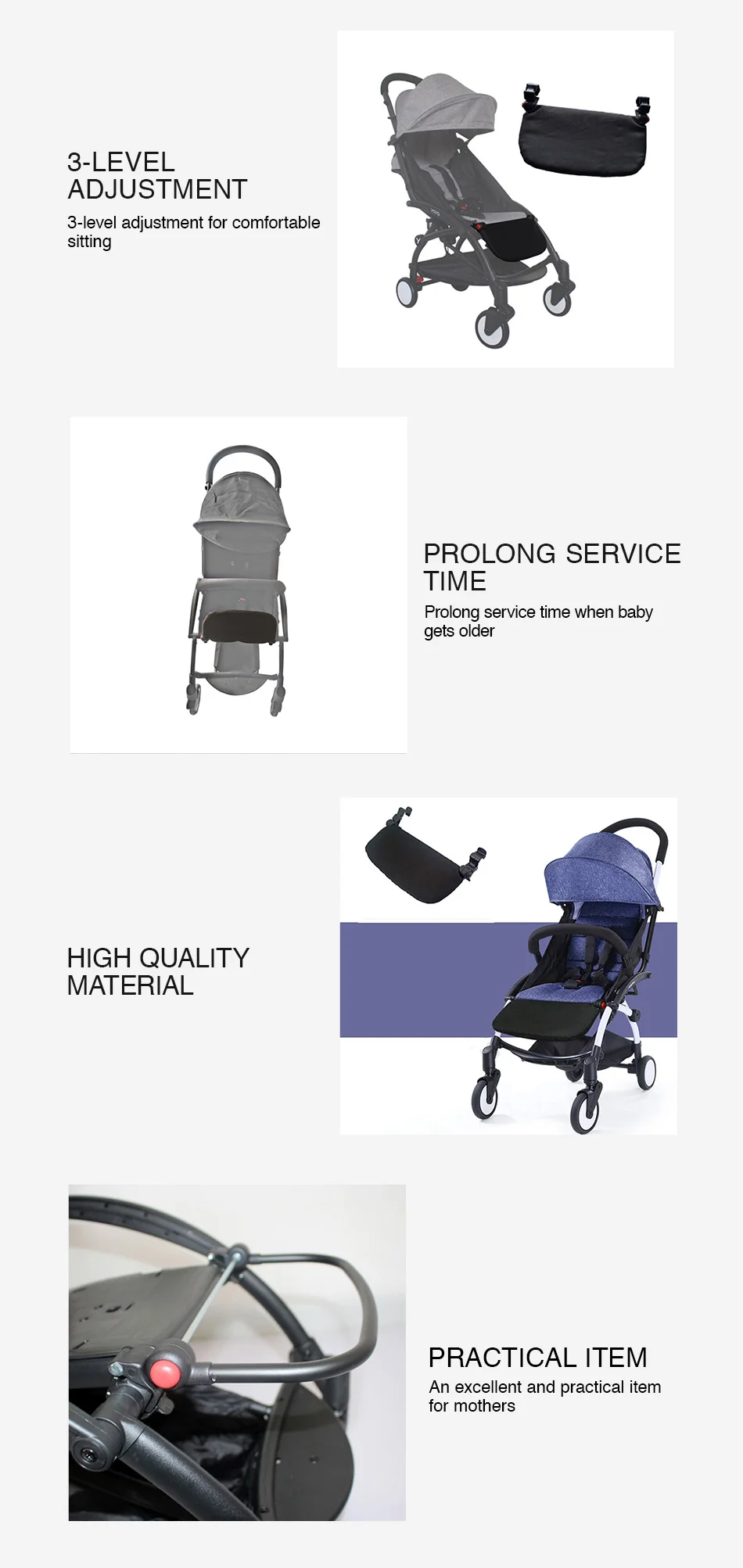 Детская коляска, подставка для ног, расширенная подножка, пластиковое сиденье, педали, многофункциональные крючки для младенцев, детская коляска для перевозки, аксессуары