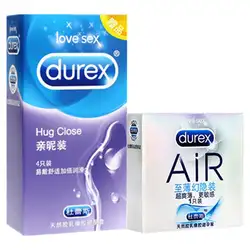 Durex Оригинал Аутентичные 5 шт. презерватив 2 стиля в 2 коробках Air Супер тонкий ультра тонкий объятия близкие презервативы для мужчин
