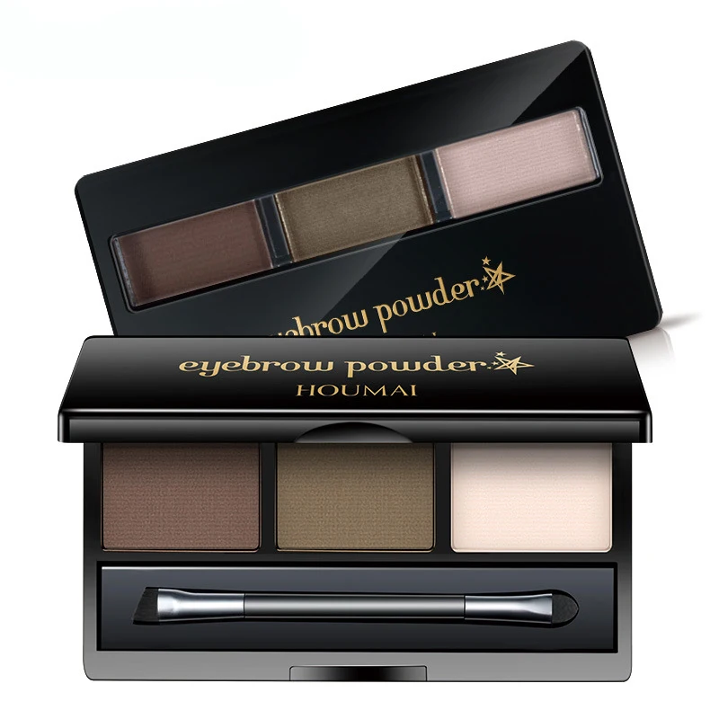 Бренд Eye Brow Enhancer, профессиональная пудра для бровей, палитра, косметическая водостойкая косметика, тени для век с кистью и зеркалом