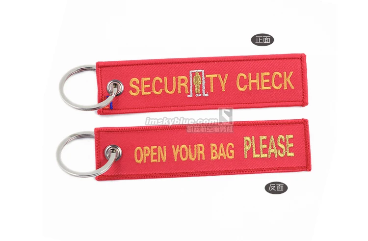 "Проверка безопасности, пожалуйста, откройте свою сумку" сумка бирка багаж красный аэропорт рабочие летная команда любителей авиа уникальный подарок