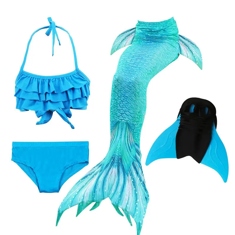 14-Colors-Girls-Swimming-Mermaid-Tail-with-Monofin-Bathing-Suit-Children-Ariel-the-Little-Mermaid-Tail