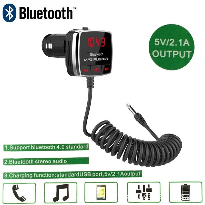 Yuanmingshi Bluetooth fm-передатчик Беспроводной fm-модулятор автомобильный комплект громкой связи USB Зарядное устройство автомобиля mp3 аудио плеер для смартфонов