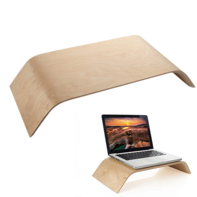 

Wooden Desktop Computer Monitor Stand Dock Holder Display Bracket for iMac PC Notebook Laptops XXM8