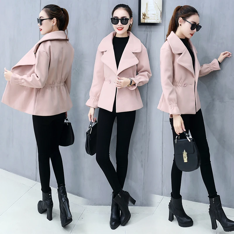 Autumn and winter short woolen cloth coat cloth coat winter no coat in late autumn short coat