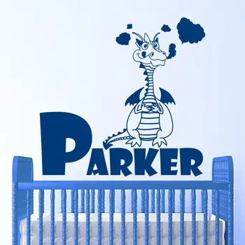

Personalized Name Wall Decals Dragon Decal Boy Room Nursery wall stickers for kids rooms Art Decor D1036
