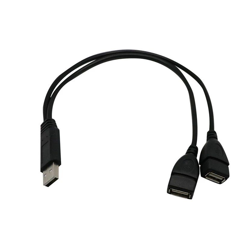 

30cm USB 2.0 Portable Shunt Charging Fast Y-splitter Hub A To2 dual-parent Jack Power Line Adapter Cables JQ0326