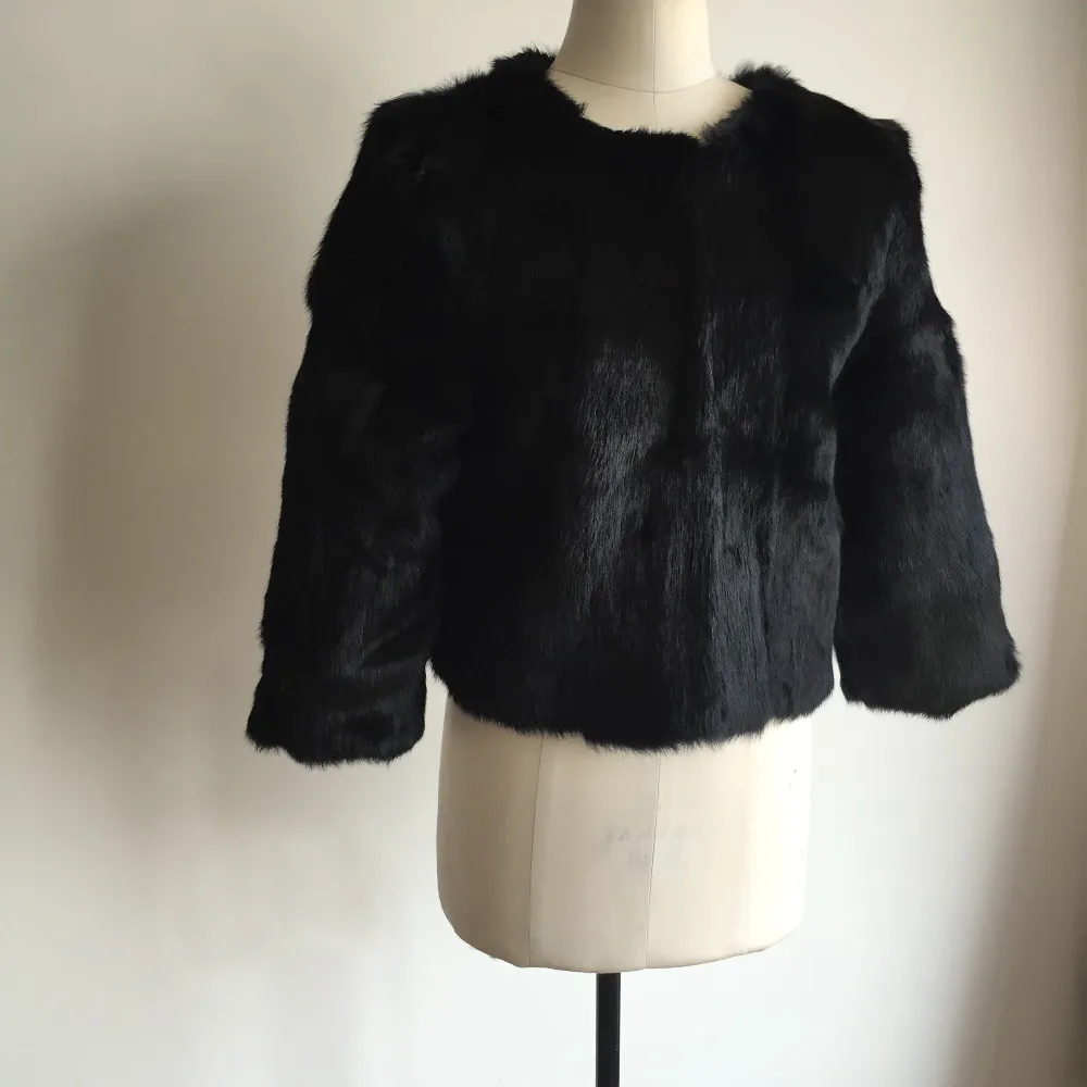 

New Arrival Full pelt Rabbit Fur Coat Short Design Rex Rabbit Full Pelt Rabbit Fur Jacket Women Whole Fur Waistcoat DAH448
