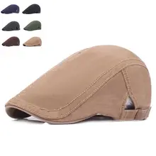 Модный бренд Винтаж однотонные летние Шляпы широкополые для женщин для Для мужчин Для женщин высокое качество Повседневное хлопок Для женщин берет шапки adjustion Для мужчин S плоским шляпа