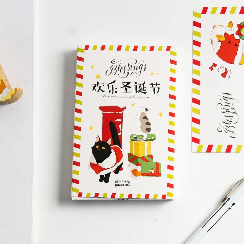 

New 30 Sheets/Set Happy Christmas Postcard /Greeting Card/Message Card/Birthday Letter Envelope Gift Card