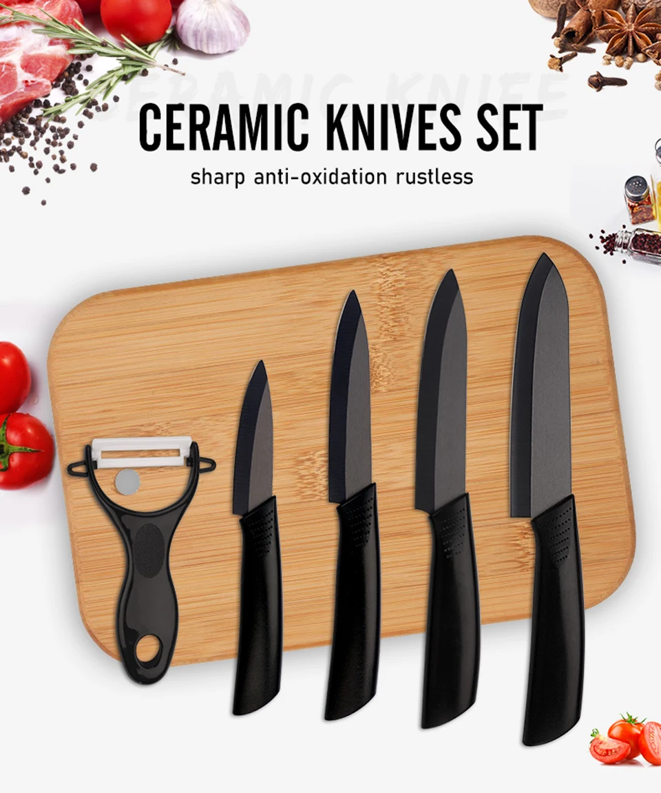 5-piece ceramic kitchen knives set