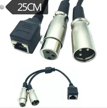 

LBSC RJ45 Ethernet Female to 3 Pin XLR Female and Male Adapter Converter Cable