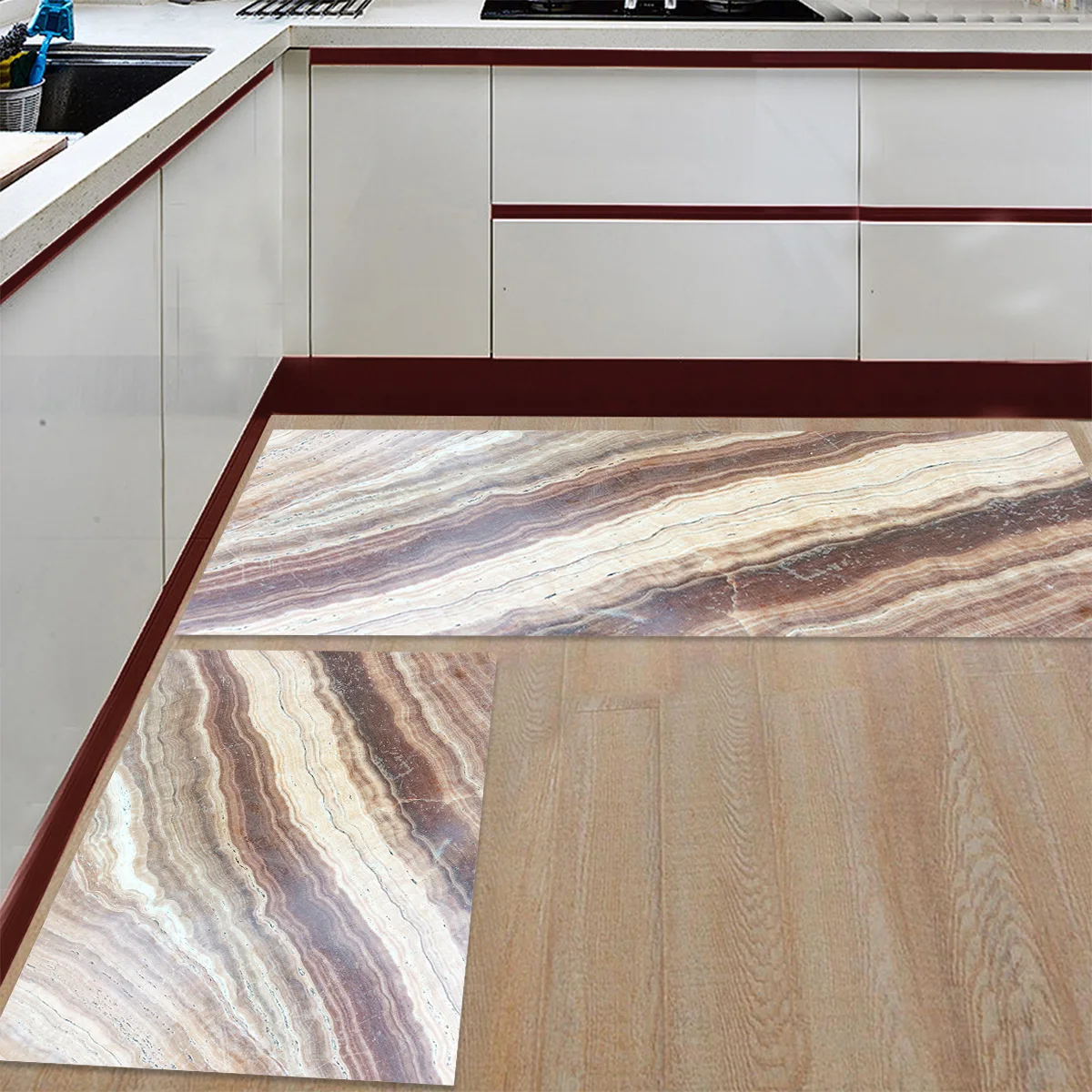 Деревянные текстурированные коврики Marble1Doormats для входного Пути Грязи мусор