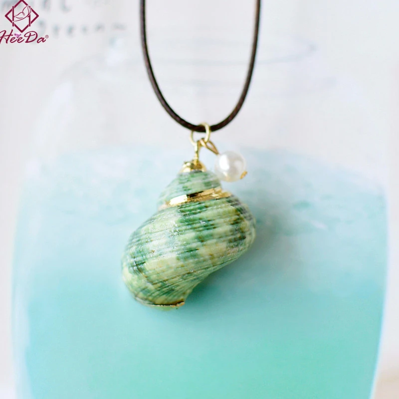 

Bohemia Elegant Shell Conch Pendant Necklace Women Graceful Joker Simple Rope Chain Choker Fashion See Holiday Neck Accessories