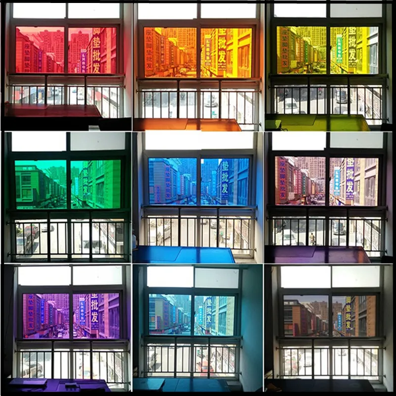 

60cm wide glass window stickers sunscreen film transparent color shading insulated sliding door decorated living room home