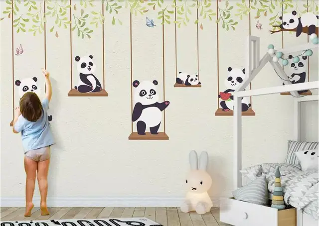 Us 8 85 41 Off Beibehang Customized Simple Cartoon Cute Panda Warm Moon Small Yellow Duck Children S Room Background Wall Decoration Mural In Us 8 85 41 Off Beibehang Customized Simple Cartoon Cute Panda Warm Moon Small Yellow Duck Children S Room Background Wall Decoration Mural In