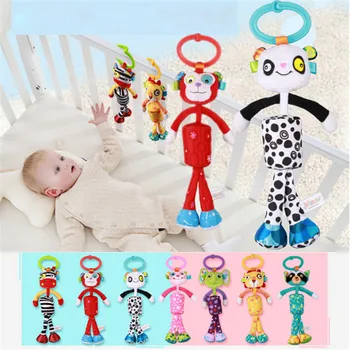 

1 PC Animals Cartoon Baby Ratlle Mobile Bed Hanging Wind Chimes Ringing Baby Hand Bell Toy Plush Dolls Toy