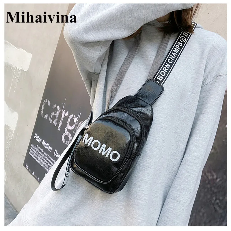 

Mihaivina Casual Women Chest Bag Leather Fanny Pack For Women Waist Bag Simple Female Shoulder Crossbody Bag Travel Chest Pack