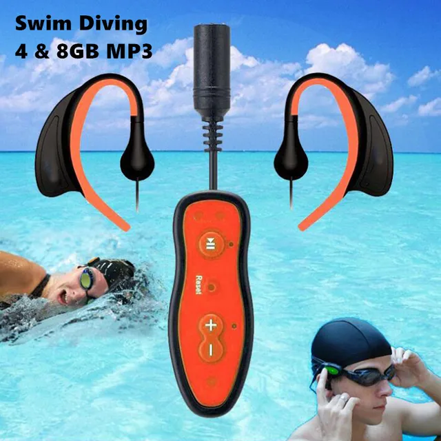 HIFI MP3 Player 8gb Diving Waterproof Swimming Sport MP3 Player Chip