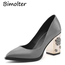 

Bimolter Fashion Genuine Leather Pumps High Quality Floral heels 8.5cm Women Platform Dress Wedding Casual Shoes 7Color LCSA004